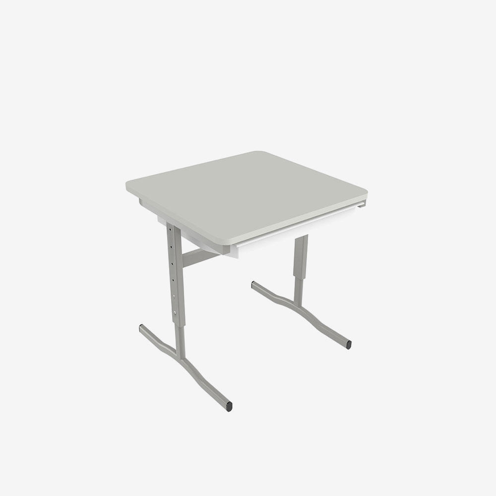 Adjustable Desk with Grey Edge &amp; drawers
